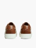 Brown New York Label Leather Cupsole Sneakers  Men