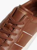 Brown New York Label Leather Cupsole Sneakers  Men