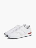 White Leather Embossed Logo Sneakers  Men