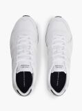 White Leather Embossed Logo Sneakers  Men