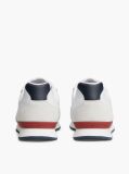 White Leather Embossed Logo Sneakers  Men