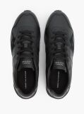 Μαύρο Δερμάτινα Sneakers Με Ανάγλυφο Λογότυπο  Άνδρες