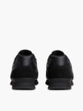 Μαύρο Δερμάτινα Sneakers Με Ανάγλυφο Λογότυπο  Άνδρες