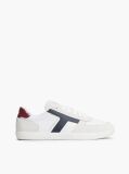 Άσπρο Δερμάτινα Sneakers Με Υφασμάτινα Πάνελ  Άνδρες