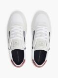 Άσπρο Δερμάτινα Sneakers Με Υφασμάτινα Πάνελ  Άνδρες