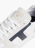 Άσπρο Δερμάτινα Sneakers Με Υφασμάτινα Πάνελ  Άνδρες