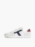 Άσπρο Δερμάτινα Sneakers Με Υφασμάτινα Πάνελ  Άνδρες