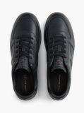 Μαύρο Δερμάτινα Sneakers Με Λογότυπο  Άνδρες