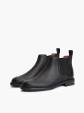 Black Pebble Grain Leather Chelsea Boots  Men
