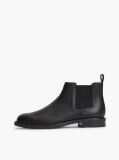 Black Pebble Grain Leather Chelsea Boots  Men