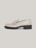 Beige TH Monogram Leather Loafers  Women