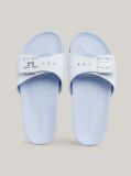Blue TH Monogram Buckle Suede Sandals  Women