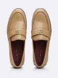 Beige Elevated Leather Loafers  Women