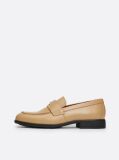 Beige Elevated Leather Loafers  Women