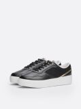 Black TH Monogram Leather Platform Trainers  Women