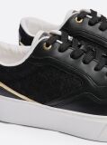 Black TH Monogram Leather Platform Trainers  Women