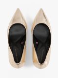Gold Metallic Leather Pointed Stiletto Heels  Women