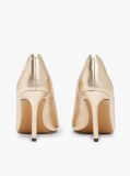 Gold Metallic Leather Pointed Stiletto Heels  Women