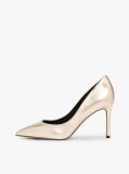 Gold Metallic Leather Pointed Stiletto Heels  Women