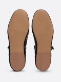 Black Leather Eyelet Detail Mary Jane Ballerinas  Women