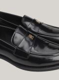 Μαύρο TH Monogram Δερμάτινα Loafers  Γυναίκες