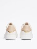 Beige Essential Metallic Leather Court Trainers  Women