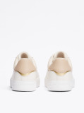 Beige Essential Metallic Leather Court Trainers  Women