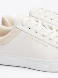 Beige Essential Metallic Leather Court Trainers  Women