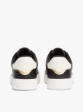 Black Essential Metallic Leather Court Trainers  Women