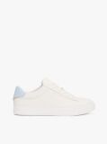 White Essential Metallic Leather Court Trainers  Women