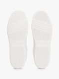 White Essential Metallic Leather Court Trainers  Women