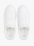White Essential Metallic Leather Court Trainers  Women