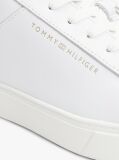 White Essential Metallic Leather Court Trainers  Women