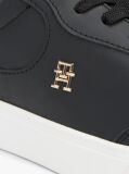 Black TH Monogram Leather Court Trainers  Women