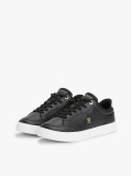 Black TH Monogram Leather Court Trainers  Women