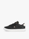 Black TH Monogram Leather Court Trainers  Women