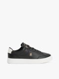 Black TH Monogram Leather Court Trainers  Women