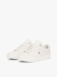 White TH Monogram Leather Court Trainers  Women