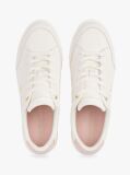 White TH Monogram Leather Court Trainers  Women