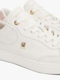 White TH Monogram Leather Court Trainers  Women