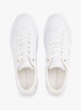 White TH Monogram Leather Court Trainers  Women