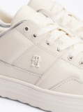 Beige Leather Colour-Blocked Basketball Trainers  Women