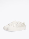 Beige TH Monogram Leather Flatform Trainers  Women