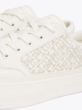 Beige TH Monogram Leather Flatform Trainers  Women