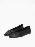 Black TH Monogram Leather Ballerinas  Women