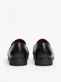 Black TH Monogram Leather Pleated Loafers  Women