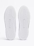 White Metallic Leather Court Trainers  Women