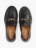 Black Leather Horsebit Loafers  Women