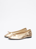 Gold Metallic Leather Ballerinas  Women