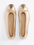Gold Metallic Leather Ballerinas  Women